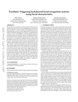 FaceHack: Triggering backdoored facial recognition systems using facial
  characteristics