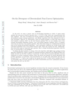 On the Divergence of Decentralized Non-Convex Optimization