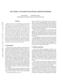 Pose Trainer: Correcting Exercise Posture using Pose Estimation