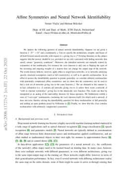 Affine symmetries and neural network identifiability
