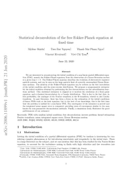 Statistical deconvolution of the free Fokker-Planck equation at fixed
  time