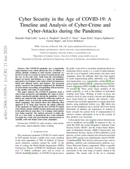 Cyber Security in the Age of COVID-19: A Timeline and Analysis of
  Cyber-Crime and Cyber-Attacks during the Pandemic