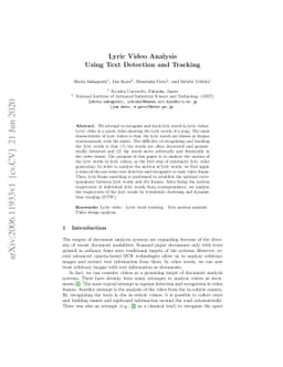 Lyric Video Analysis Using Text Detection and Tracking