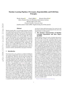 Machine Learning Pipelines: Provenance, Reproducibility and FAIR Data
  Principles