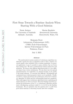 First Steps Towards a Runtime Analysis When Starting With a Good
  Solution