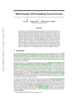 Bidirectionally Self-Normalizing Neural Networks