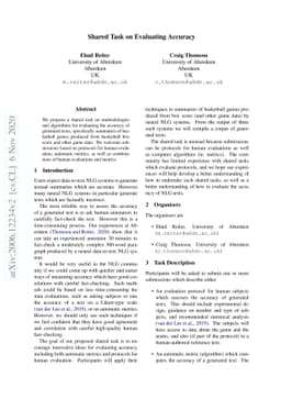 Shared Task on Evaluating Accuracy in Natural Language Generation