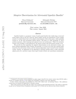 Adaptive Discretization for Adversarial Lipschitz Bandits
