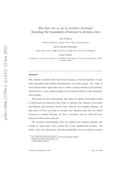 How fair can we go in machine learning? Assessing the boundaries of
  fairness in decision trees