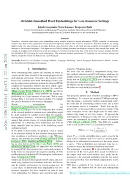 Dirichlet-Smoothed Word Embeddings for Low-Resource Settings
