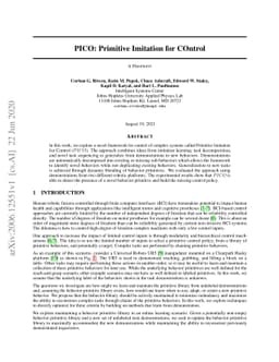 PICO: Primitive Imitation for COntrol