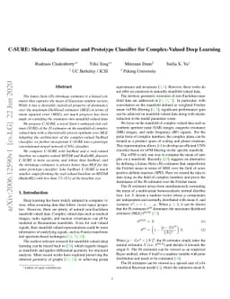 C-SURE: Shrinkage Estimator and Prototype Classifier for Complex-Valued
  Deep Learning