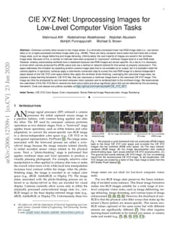 CIE XYZ Net: Unprocessing Images for Low-Level Computer Vision Tasks