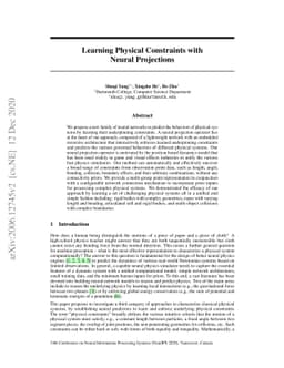 Learning Physical Constraints with Neural Projections