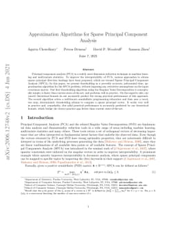 Approximation Algorithms for Sparse Principal Component Analysis