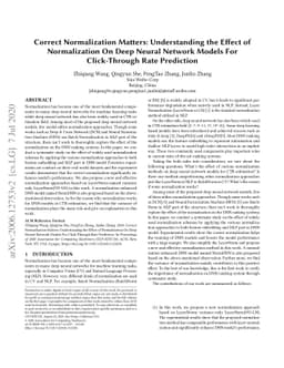 Correct Normalization Matters: Understanding the Effect of Normalization
  On Deep Neural Network Models For Click-Through Rate Prediction