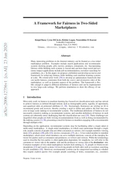 A Framework for Fairness in Two-Sided Marketplaces