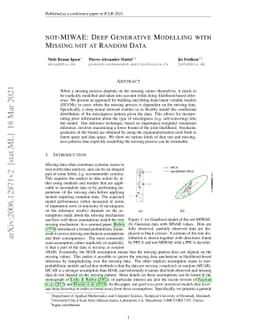 not-MIWAE: Deep Generative Modelling with Missing not at Random Data