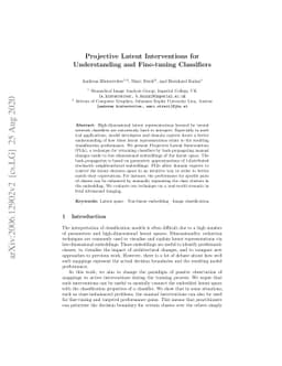 Projective Latent Interventions for Understanding and Fine-tuning
  Classifiers