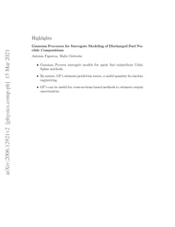 Gaussian Processes for Surrogate Modeling of Discharged Fuel Nuclide
  Compositions