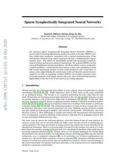 Sparse Symplectically Integrated Neural Networks