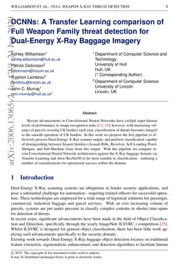 DCNNs: A Transfer Learning comparison of Full Weapon Family threat
  detection for Dual-Energy X-Ray Baggage Imagery