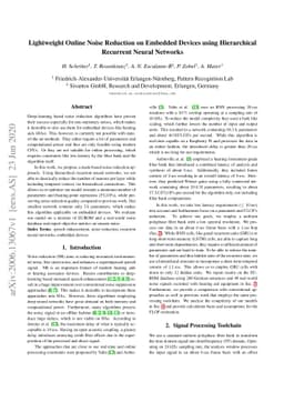 Lightweight Online Noise Reduction on Embedded Devices using
  Hierarchical Recurrent Neural Networks