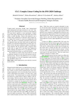 CLC: Complex Linear Coding for the DNS 2020 Challenge