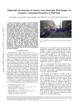 Single-Shot 3D Detection of Vehicles from Monocular RGB Images via
  Geometry Constrained Keypoints in Real-Time