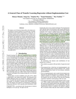 A General Class of Transfer Learning Regression without Implementation
  Cost