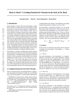 Bach or Mock? A Grading Function for Chorales in the Style of J.S. Bach
