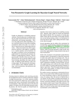 Non-Parametric Graph Learning for Bayesian Graph Neural Networks
