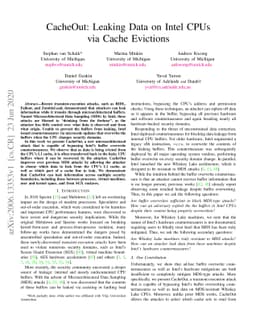 CacheOut: Leaking Data on Intel CPUs via Cache Evictions