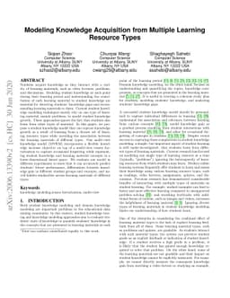 Modeling Knowledge Acquisition from Multiple Learning Resource Types