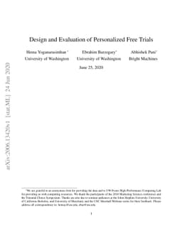 Design and Evaluation of Personalized Free Trials