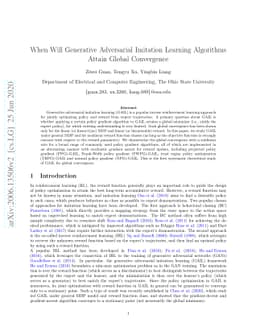 When Will Generative Adversarial Imitation Learning Algorithms Attain
  Global Convergence