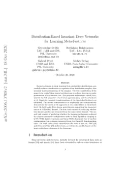 Distribution-Based Invariant Deep Networks for Learning Meta-Features