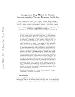 Interpretable Deep Models for Cardiac Resynchronisation Therapy Response
  Prediction