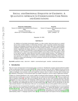 Social and Emotional Etiquette of Chatbots: A Qualitative Approach to
  Understanding User Needs and Expectations