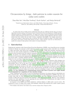 Circumvention by design -- dark patterns in cookie consents for online
  news outlets
