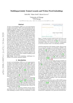 Multilingual Jointly Trained Acoustic and Written Word Embeddings