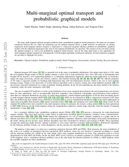 Multi-marginal optimal transport and probabilistic graphical models