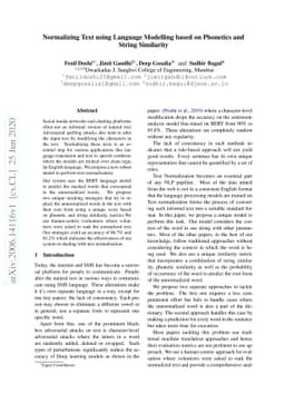 Normalizing Text using Language Modelling based on Phonetics and String
  Similarity