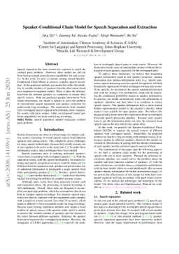 Speaker-Conditional Chain Model for Speech Separation and Extraction