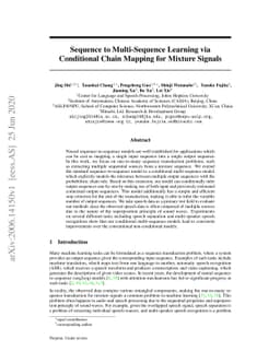 Sequence to Multi-Sequence Learning via Conditional Chain Mapping for
  Mixture Signals