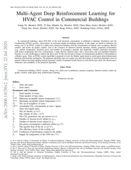 Multi-Agent Deep Reinforcement Learning for HVAC Control in Commercial
  Buildings