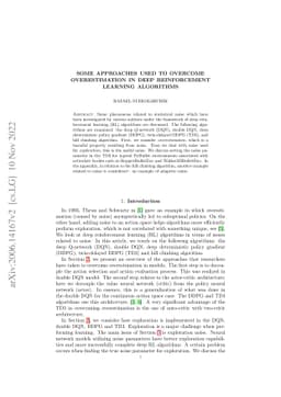 Some approaches used to overcome overestimation in Deep Reinforcement
  Learning algorithms