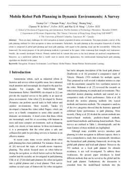 Mobile Robot Path Planning in Dynamic Environments: A Survey