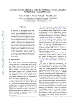 Automatic Domain Adaptation Outperforms Manual Domain Adaptation for
  Predicting Financial Outcomes