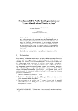Deep Residual 3D U-Net for Joint Segmentation and Texture Classification
  of Nodules in Lung